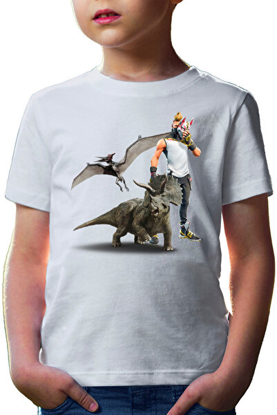 OEM Tricou copii Jurassic Park Pteranodon Velociraptor Fortnite