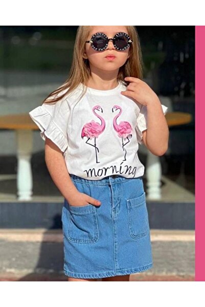 cgboutiquestylekids مجموعة ملابس علوية وسفلية للفتيات من Cg Kids بطبعة فلامنغ...