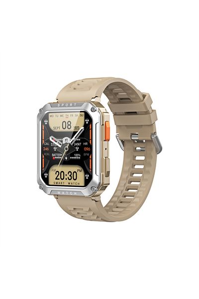 OEM Men's Smartwatch COOSTAR T8PRO, 1.95" HD, BT 5.2, NewWear, Silicone, Beige, Sport