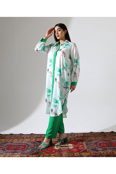 Fi'l Arz Fashion Violet Pattern Shirt Suit