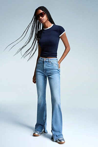 Bershka Flared jeans with slit