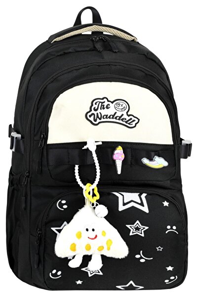 H&D COLLECTİON Rucsac casual din twill rezistent la apă cu compartiment pentr...