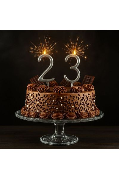 AMSCAN Decor de tort cu sclipici, numărul 3,