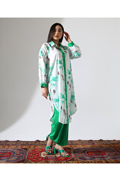 Fi'l Arz Fashion Violet Pattern Shirt Suit