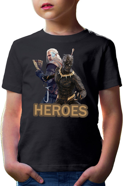 OEM Tricou copii Black Panther Witcher Gerald Vampires Medieval