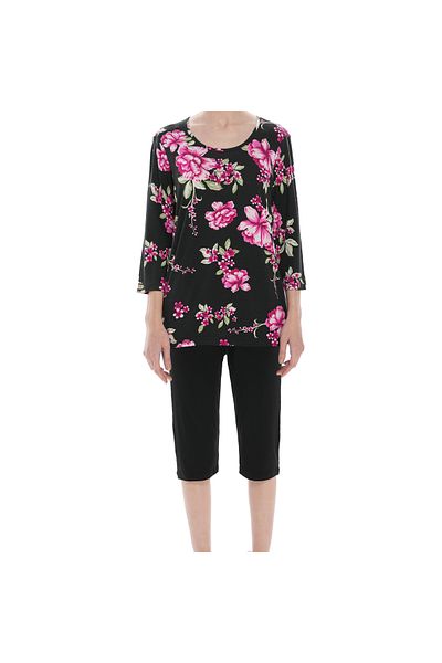 ASN concept Women's Floral Patterned Double Capri Set (with Plus Size Option)