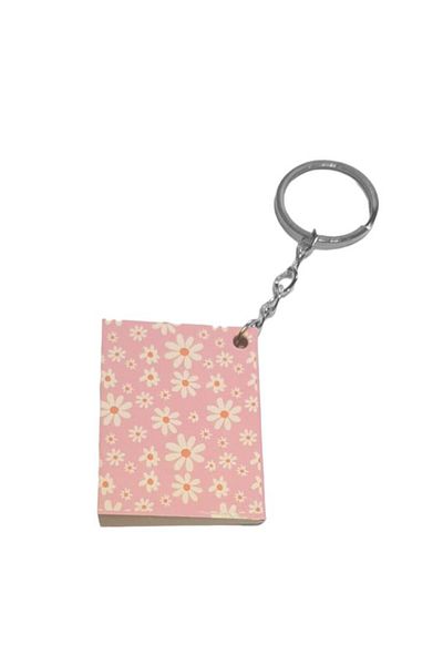 uğurlu dükkan Motto Keychain - Daisy Patterned Pink Color