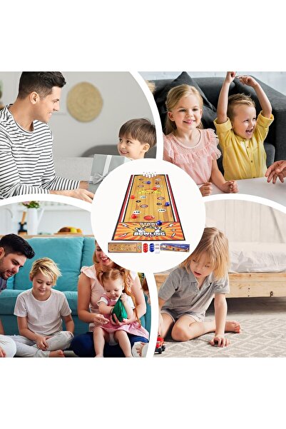 Flippy Interactive Game, Flippy, Bowling Mat 90 x 20 cm, +5 Years, 6 Balls Included, 6 Pins, Yellow