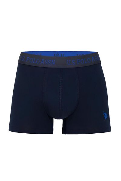 U.S. Polo Assn. Men's 3 Boxer Set - Navy Blue Saks Blue and Printed Color Cotton Underwear