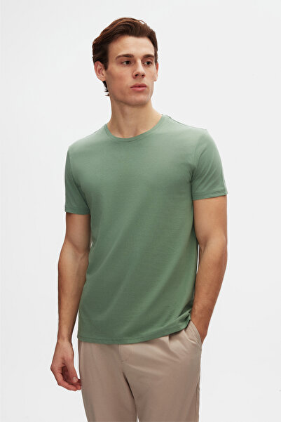 D'S Damat Ds Damat Slim Fit Mink/Πράσινο/Λευκό T-Shirt 3 τεμαχίων