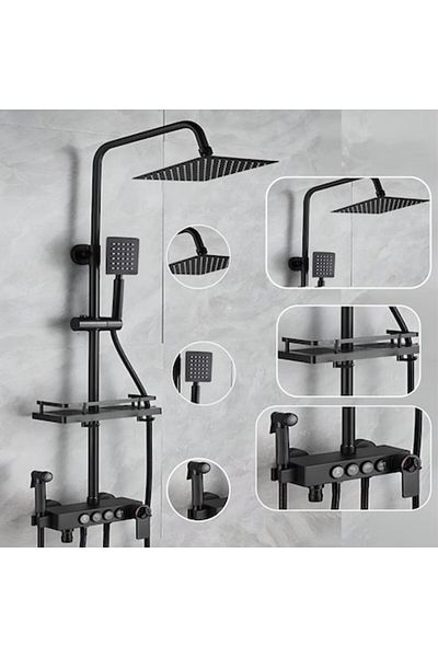 SMART GADGETS C&A Smart Shower Column, LED Display, Thermostatic Control, 4 Spray Modes, LED Lights, Premium Materials