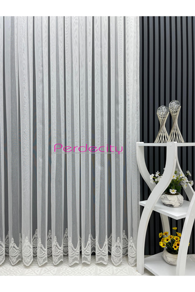 PERDECITY Bamboo Ttm Floor Skirt Embroidered Tulle Curtain Ironing Not Asking Not Wrinkle Suitable for Any Room