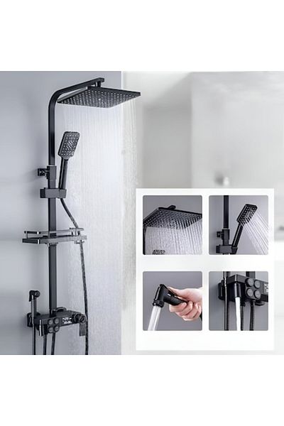 SMART GADGETS C&A Smart Shower Column with LED Display, Thermostatic Control, 4 Spray Modes