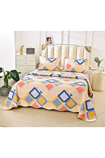 trendyhome Double Bed Duvet Cover, 3 Pieces, Diamonds, Multicolor, P23794