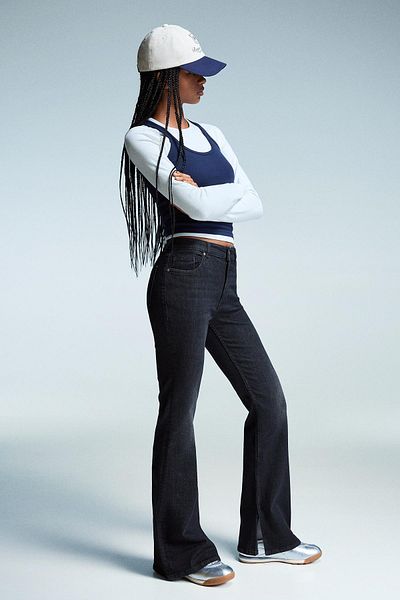 Bershka Flared jeans with slit