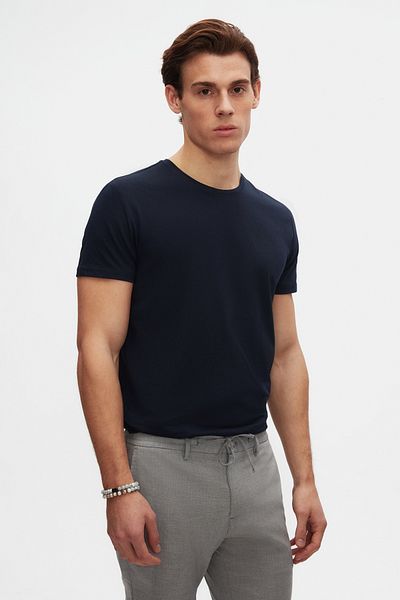 D'S Damat Μπλουζάκι Ds Damat Slim Fit Navy Blue/Mink/Λευκό 3 τεμαχίων