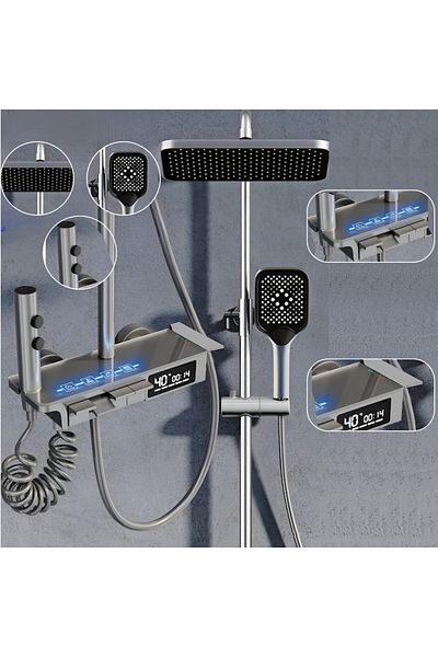 SMART GADGETS C&A Smart Shower Column with LED Display, Thermostatic Control, and Premium Materials