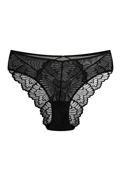 ESOTIQ Chiloți brazilieni pentru femei, cu talie înaltă, cu dantelă florală ș...