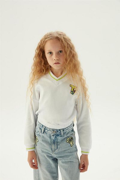 Tyess Girl White Tracksuit Top