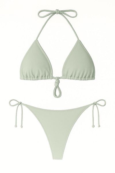 HAKKE Tie-Up Triangle Bikini Set