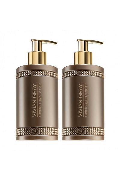 Vivian Gray Brown Crystals Gift Set, Unisex, Liquid Soap, 250 ml + Hand Cream, 250 ml