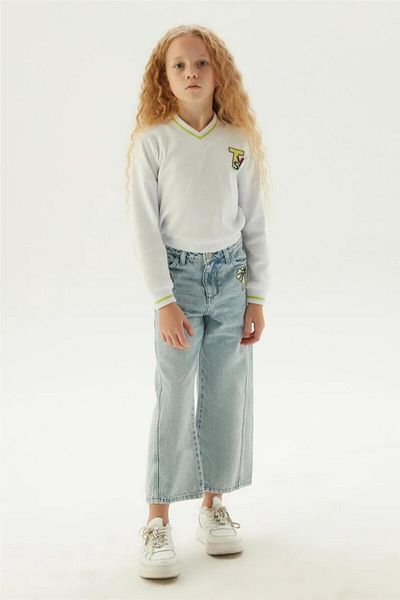 Tyess Girl White Tracksuit Top