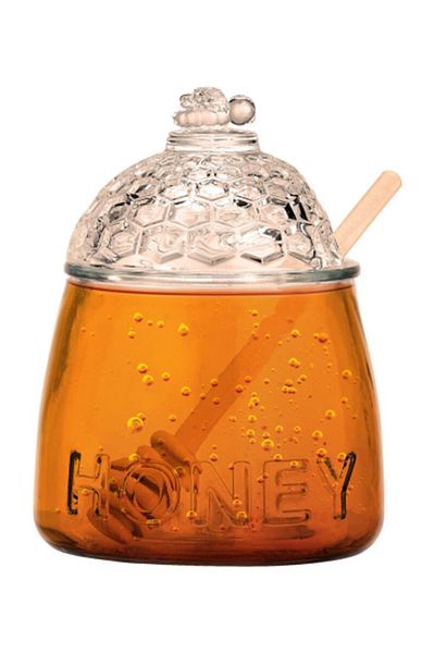 Parfait Glass Honey Jar with Bamboo Dipper 500ml