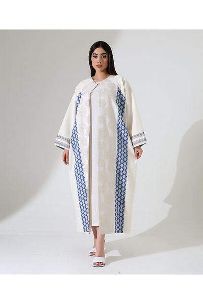 Fi'l Arz Fashion Agraf Closure Ring Pattern Abaya