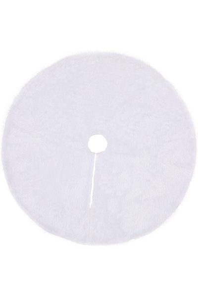 BESTZY Christmas tree mat, white, faux fur, 78 cm
