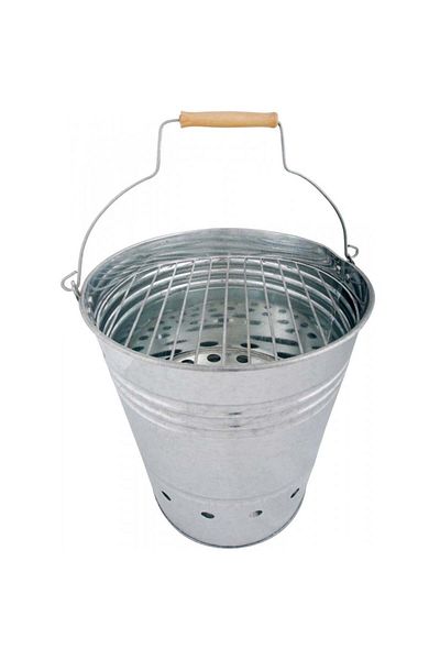 Esschert Design Esschert bucket grill, charcoal, metal/wood, silver/, 31 x 34 cm