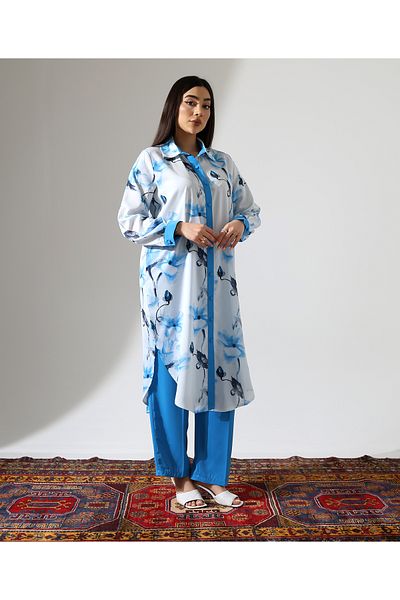 Fi'l Arz Fashion Violet Pattern Shirt Suit