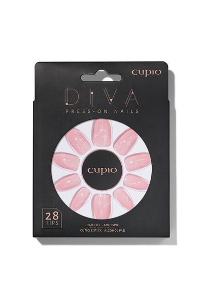 Cupio Σετ ψεύτικων νυχιών Diva - Λευκό μάρμαρο