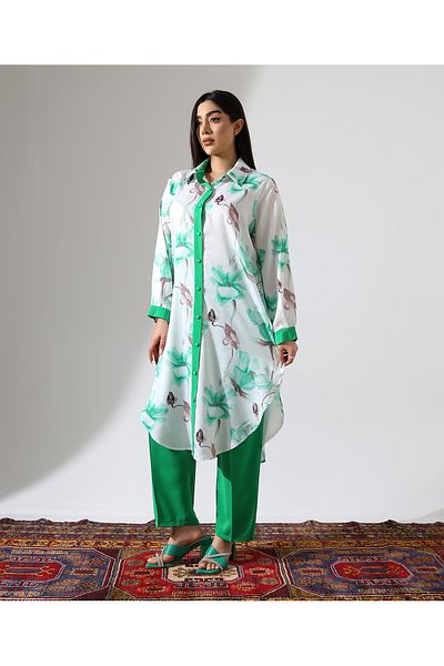 Fi'l Arz Fashion Violet Pattern Shirt Suit