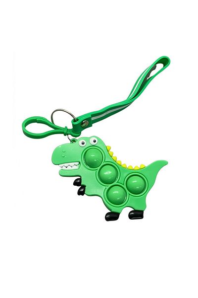 Teo Silicone stress reliever toy, Pop It Now and Flip It, Simple Dimple, Keychain, Dinosaur, Green