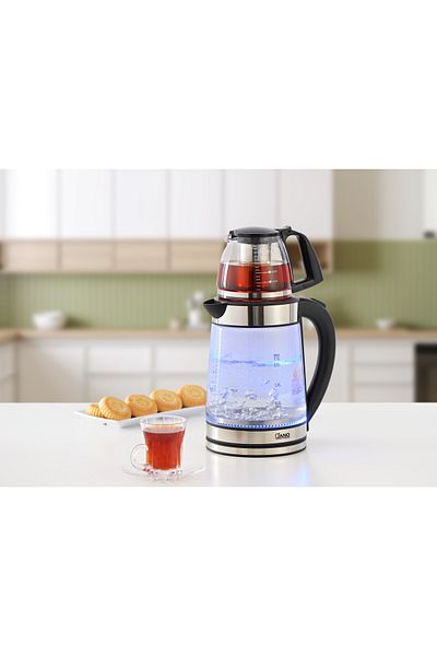 JANO Electric Glass Tea Kettle Set – 1.8L – 2200W