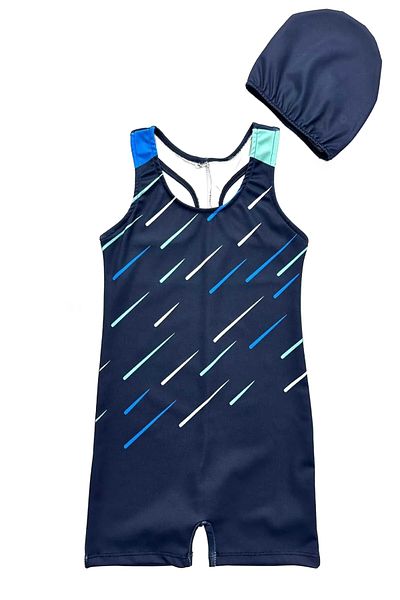 MODANINO Girls' Swimsuit Set with Swimming Shorts and Bouncing Jumpsuit 5-16 Years 12232
