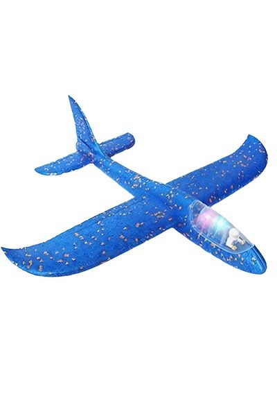 Flippy Glider Plane with Pilot, Flippy, With Lights in the Pilot's Cabin, Length 47 cm, Blue
