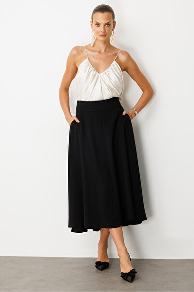 accort Cep Detay Uzun Etek-SİYAH