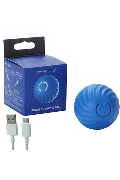 SMART GADGETS C&A Interactive Ball for Pets, Pet Gravity, 360° Rotation, Bouncing, Blue, Rubber