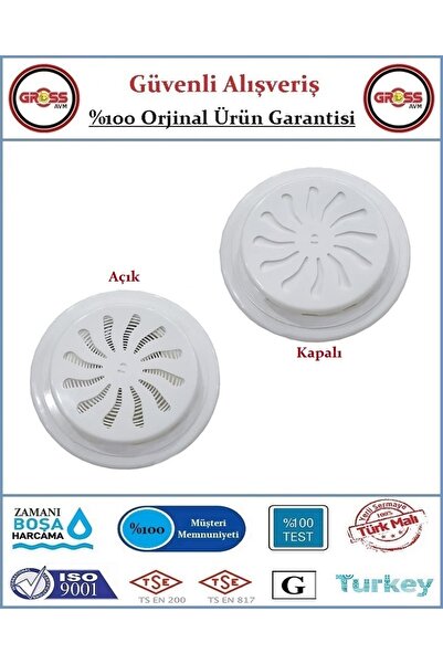 GrossAVM Aç Kapa Doğalgaz Havalandırma Cam Menfezi - Sert Plastik - Beyaz