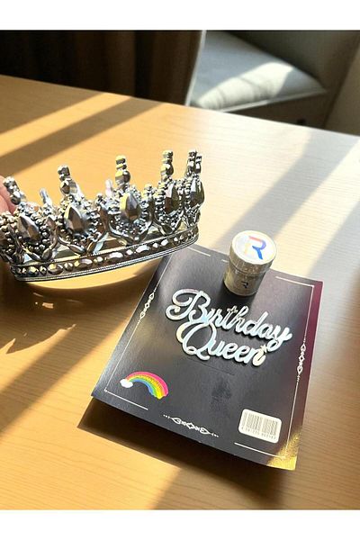Happyland Silver Cake Crown Set (Cake Crown, Birthdayqueen Silver Pastaplexis, Silvercake Simi)