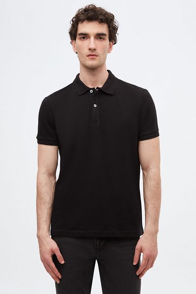 D'S Damat Ds Damat Regular Fit Μαύρο/Δαμάσκηνο/Καπνός Πικέ με υφή 100% βαμβακερό μπλουζάκι πόλο