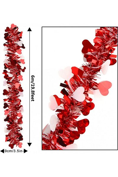 HEREER Christmas garland, PET, white/red, 6 m x 9 cm