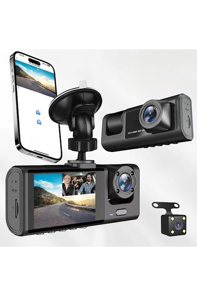 SMART GADGETS C&A Camera Auto DVR, 3 In 1, Camera De Bord, Interior, Marsarier, Ultracompacta, FULL HD 1080P, Wifi Con