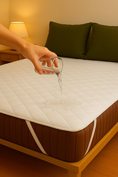 MOYA HOME Yatak Alezi Pamuklu Kapitone Köşe Lastikli Sıvı Geçirmez Yatak Koru...