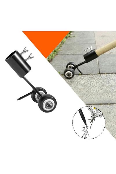 OEM Mașină de plivit trotuar, cadru metalic, 2 roți, negru
