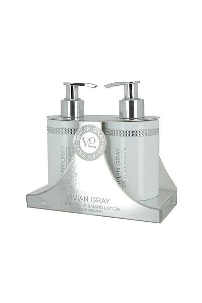 Vivian Gray White Crystals Gift Set, Women, Liquid Soap, 250 ml + Hand Cream, 250 ml