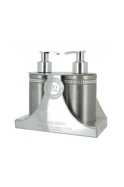 Vivian Gray Crystals Gray Gift Set, Unisex, Liquid Soap, 250 ml + Hand Cream, 250 ml