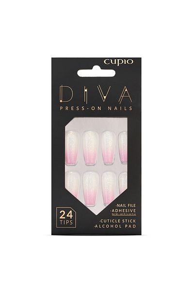 Cupio Σετ ψεύτικων νυχιών Diva - Ροζ Baby Boomer
