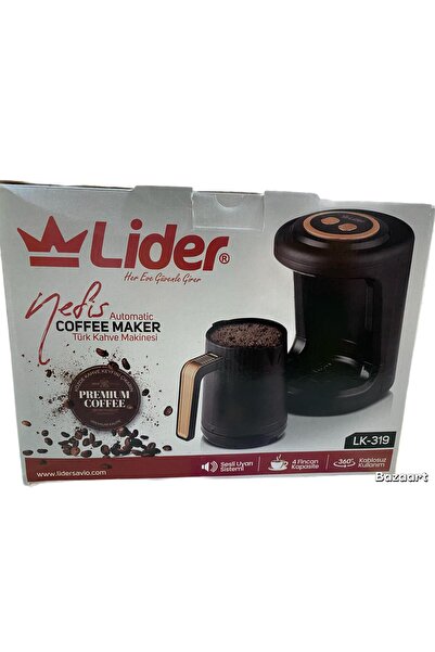 Lider kahve makinesi Lk-319 4 fincan kapasite sesli uyarı sistemi